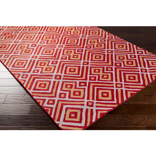 Surya Brentwood BNT-7699 Brick Red Gray 6' Round Rug