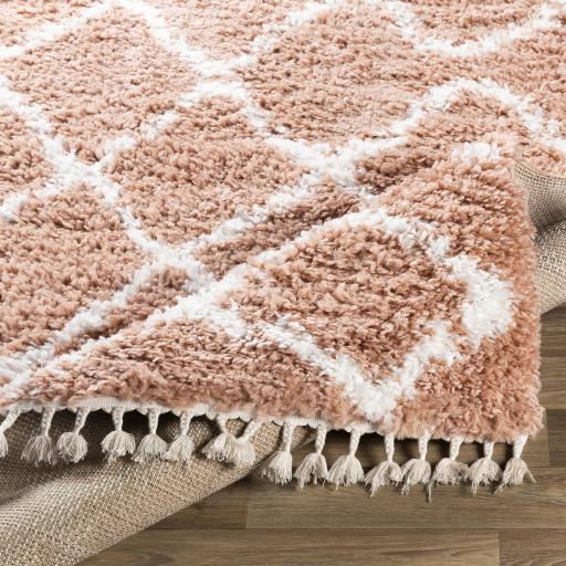 Surya California Shag CAF-2300 Dusty Pink Off-White 5'3" x 7'3" Rug