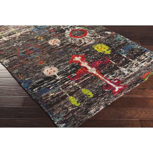 Surya Chocho CHO-9000 Black Brick Red 5' x 8' Rug