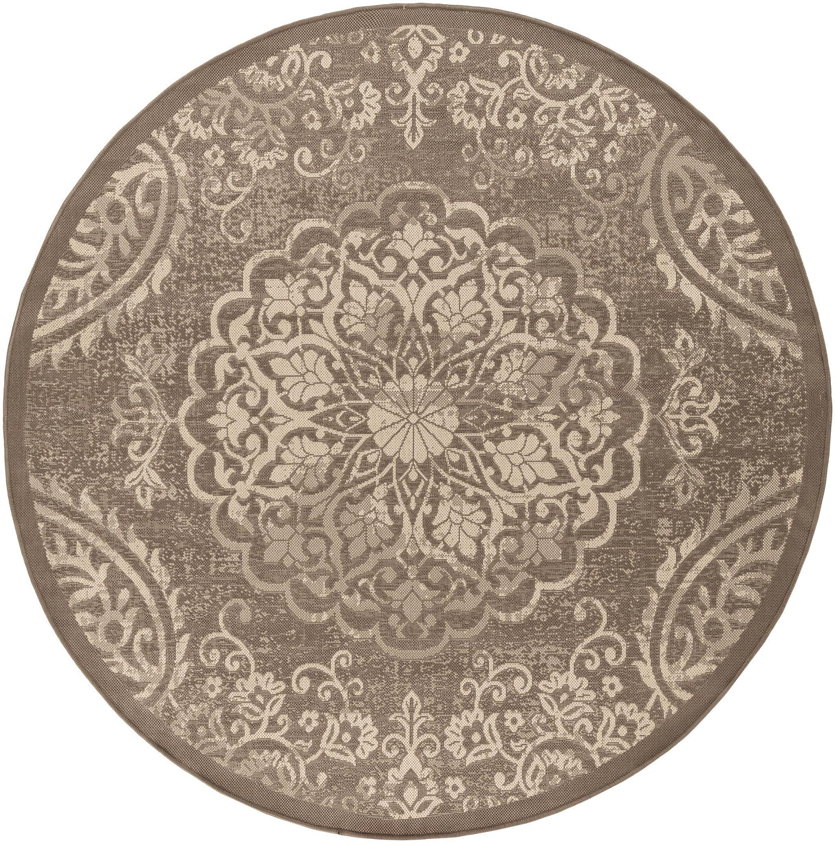 Surya Eagean EAG-2362 Beige Dark Brown 5'3" Round Rug