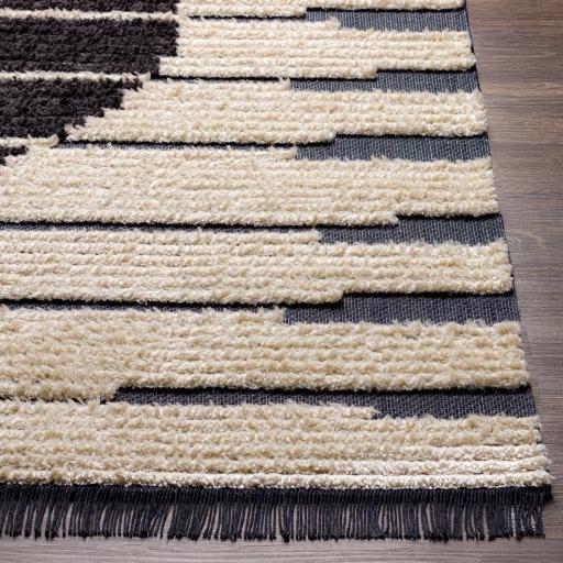 Surya Enzo ENZ-2302 Black Cream 2'7" x 7'3" Rug