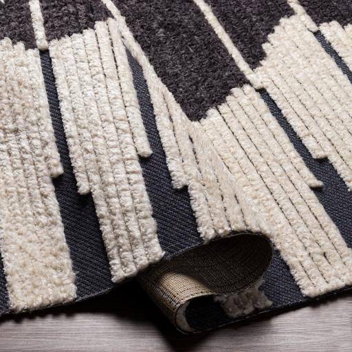 Surya Enzo ENZ-2302 Black Cream 2'7" x 7'3" Rug