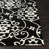 Surya Horizon HRZ-2304 Black Cream 2' x 3' Rug