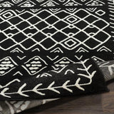 Surya Horizon HRZ-2313 Black Cream 7'10" Round Rug