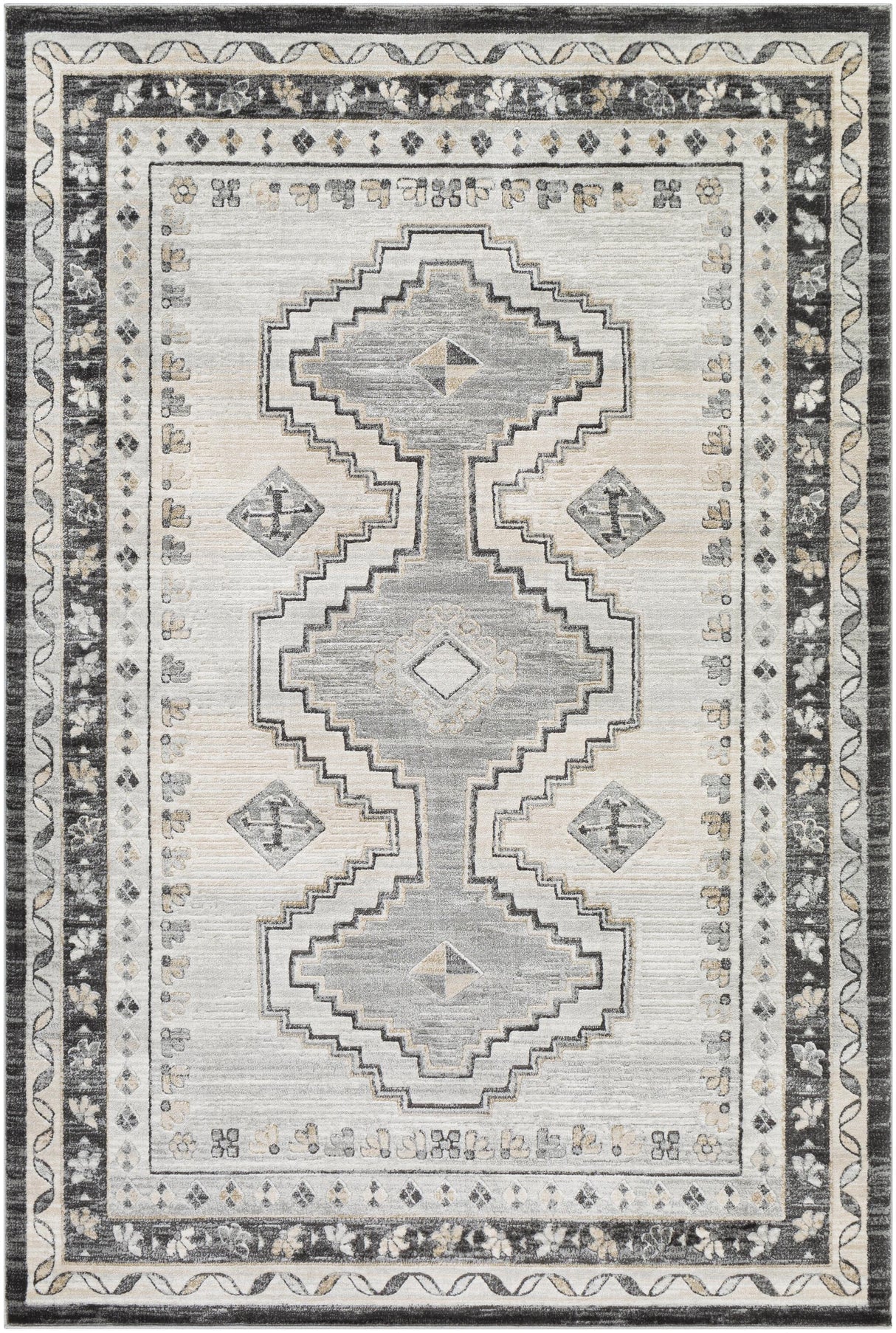 Surya Indigo IGO-2330 Beige Charcoal 7'10" x 10'2" Rug