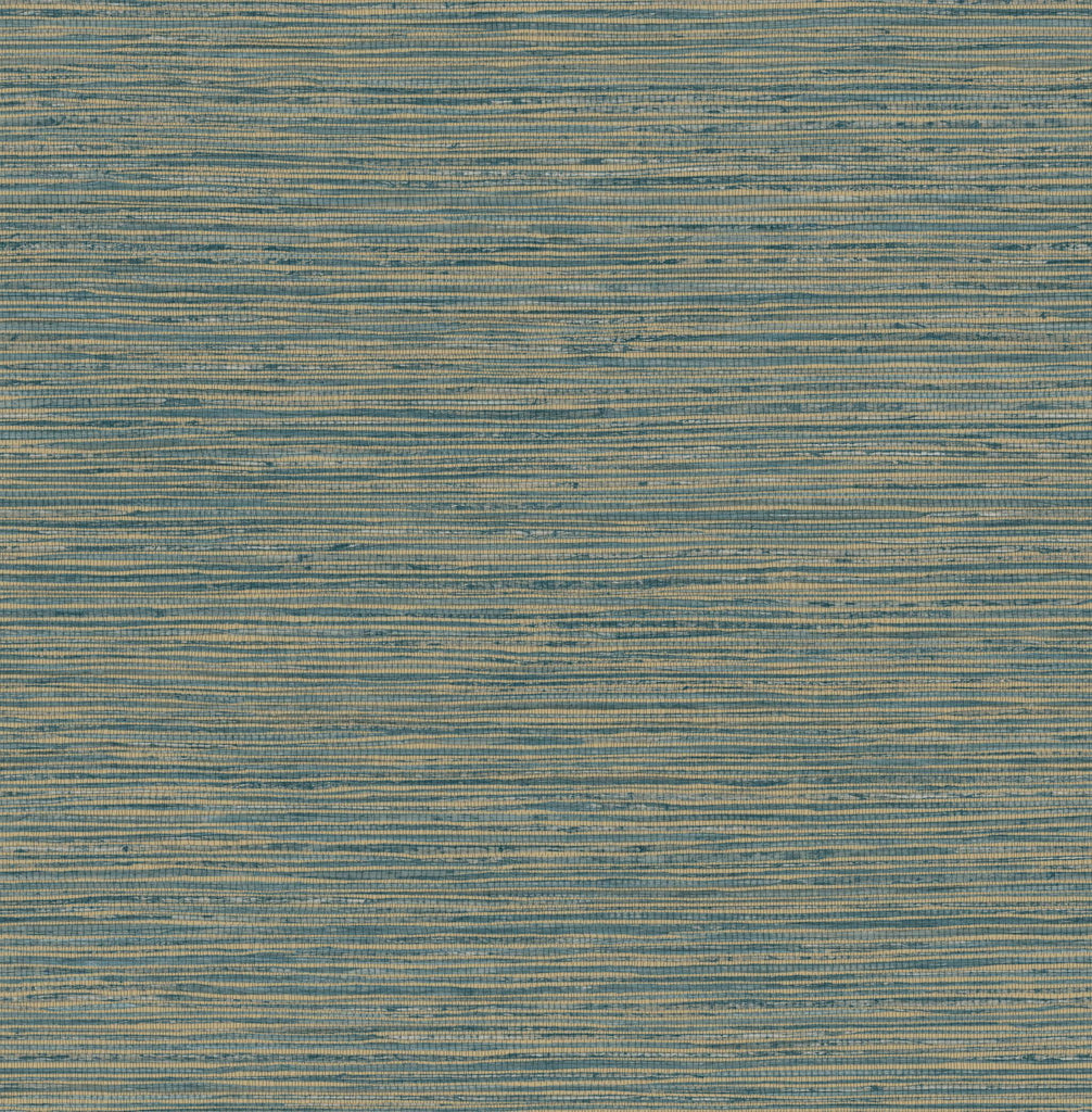 RoomMates Teal Dimensional Grasscloth Peel And Stick Blue Wallpaper