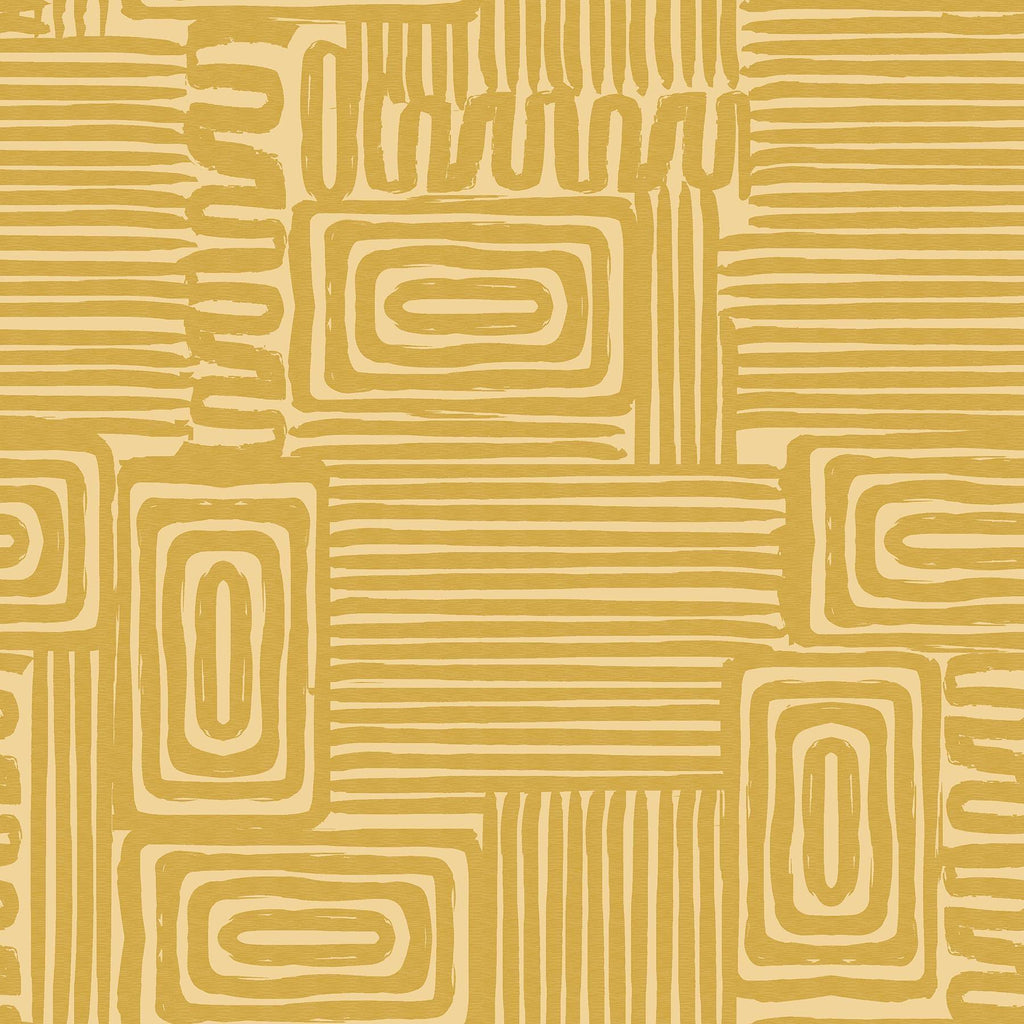 RoomMates Pathways Yellow Peel and Stick Yellow Wallpaper