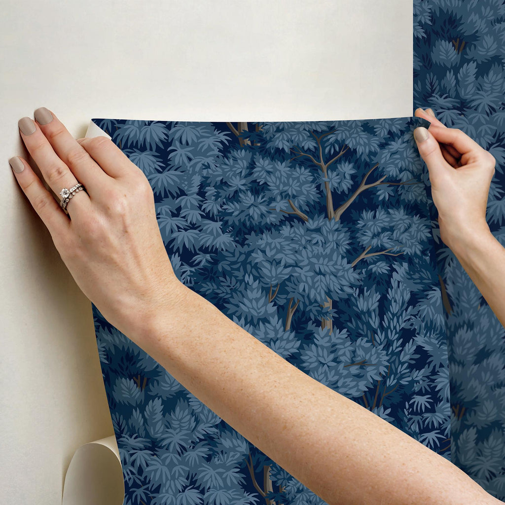 RoomMates Ardian Navy Peel And Stick Blue Wallpaper