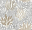 York Wallcoverings Coral Leaves Taupe and Black Beige Wallpaper