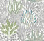 York Wallcoverings Coral Leaves Blue and Green Green Wallpaper