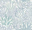 York Wallcoverings Coral Leaves Blue and Aqua Blue Wallpaper