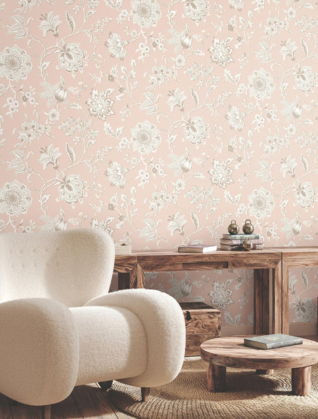 York Wallcoverings Sutton Blush Pink Wallpaper