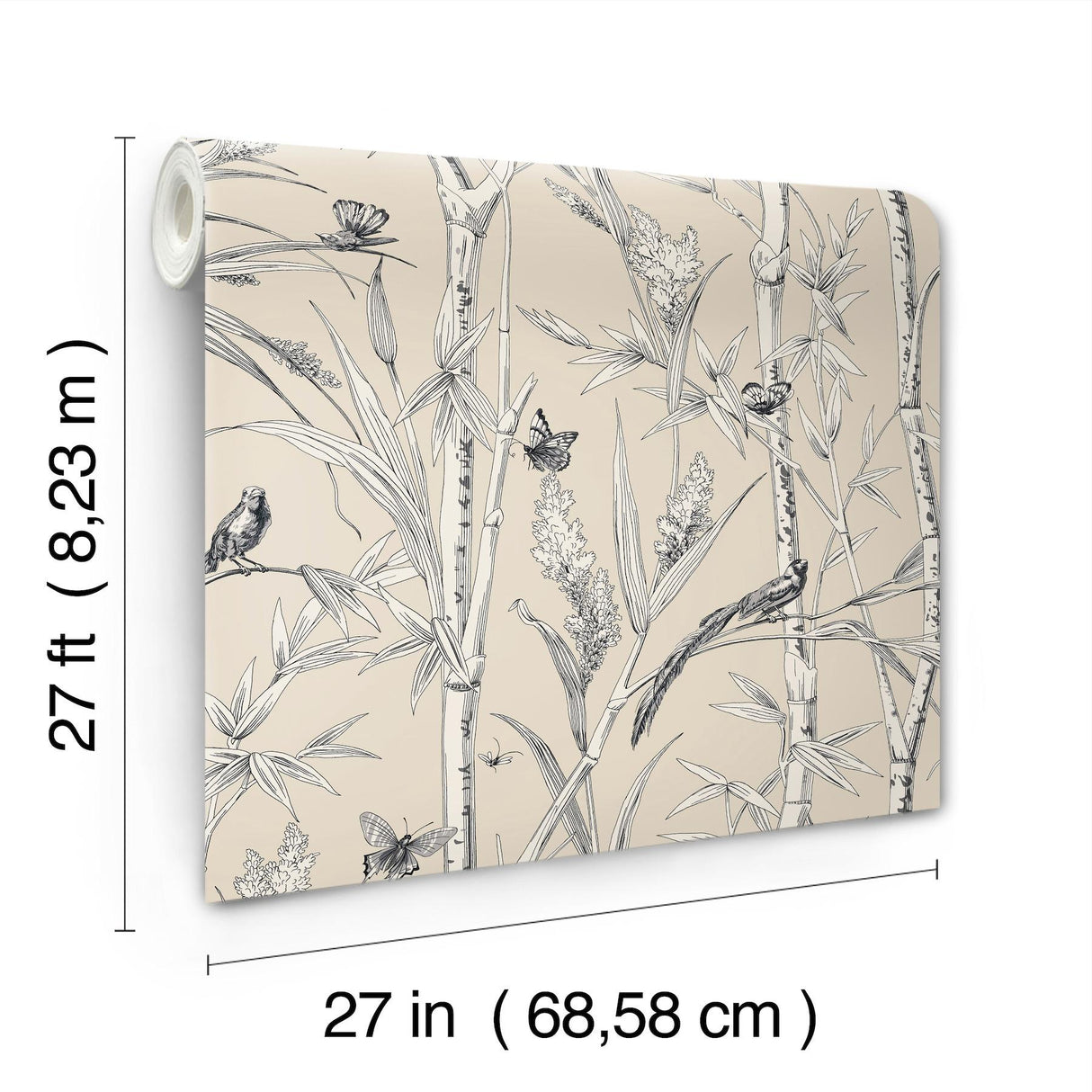 York Wallcoverings Bambou Toile Beige Beige Wallpaper