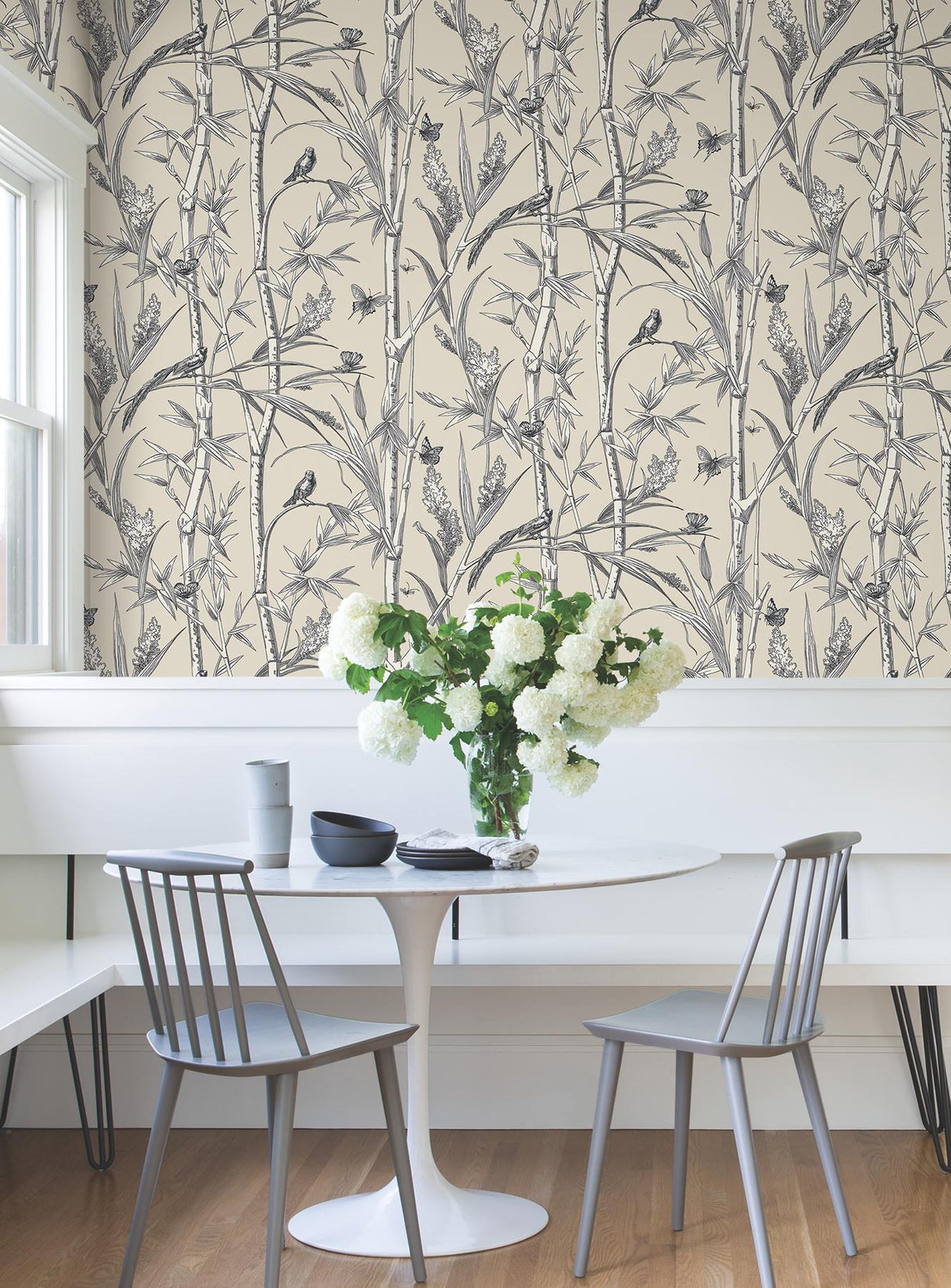 York Wallcoverings Bambou Toile Beige Beige Wallpaper