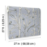 York Wallcoverings Bambou Toile Sky Blue Blue Wallpaper