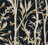 York Wallcoverings Bambou Toile Black Black Wallpaper