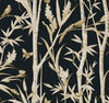 York Wallcoverings Bambou Toile Black Wallpaper