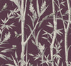 York Wallcoverings Bambou Toile Purple Wallpaper