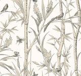 York Wallcoverings Bambou Toile White White Wallpaper