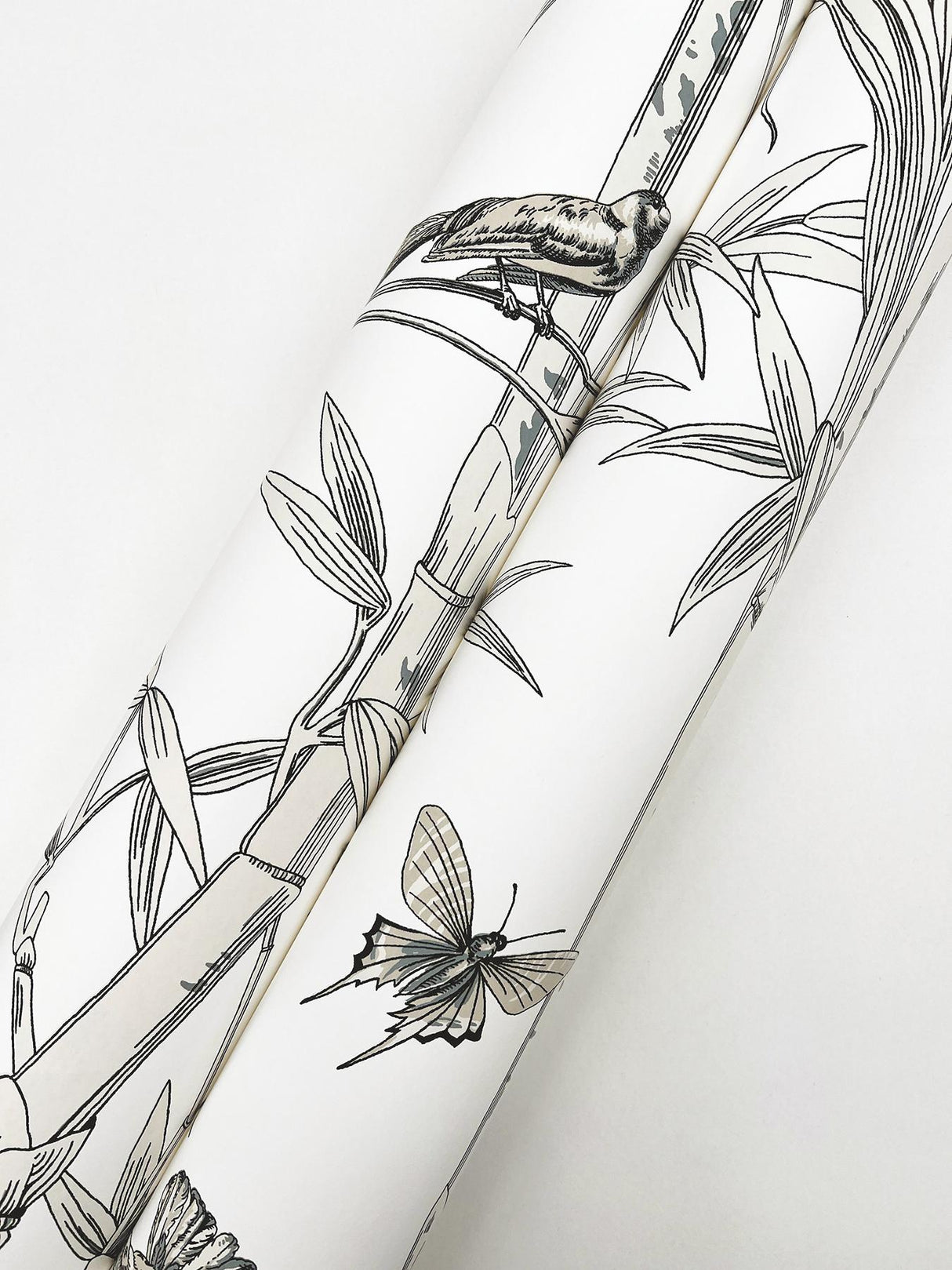 York Wallcoverings Bambou Toile White White Wallpaper