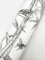 York Wallcoverings Bambou Toile White White Wallpaper