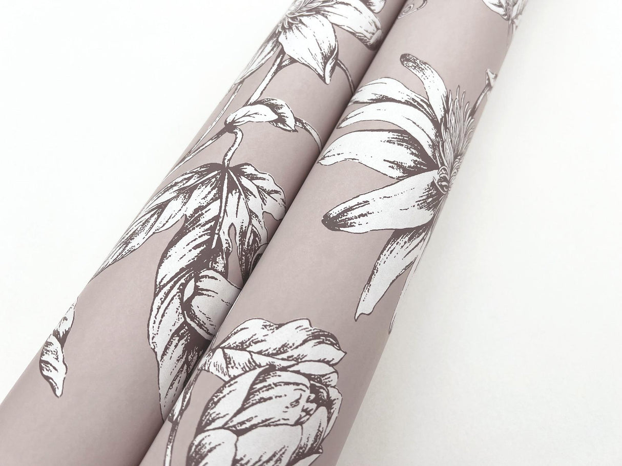 York Wallcoverings Passion Flower Toile Orchid Purple Wallpaper