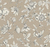 York Wallcoverings Passion Flower Toile Brown Wallpaper
