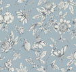 York Wallcoverings Passion Flower Toile Sky Blue Blue Wallpaper