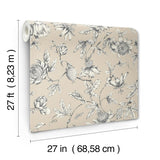 York Wallcoverings Passion Flower Toile Beige Beige Wallpaper