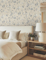 York Wallcoverings Passion Flower Toile Beige Beige Wallpaper