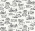 York Wallcoverings Modern Vista Toile Black Black Wallpaper