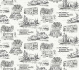 York Wallcoverings Modern Vista Toile Black Black Wallpaper