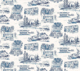 York Wallcoverings Modern Vista Toile Navy Blue Wallpaper