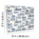 York Wallcoverings Modern Vista Toile Navy Blue Wallpaper