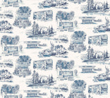 York Wallcoverings Modern Vista Toile Navy Blue Wallpaper