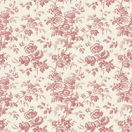 York Wallcoverings Anemone Toile French Red Red Wallpaper