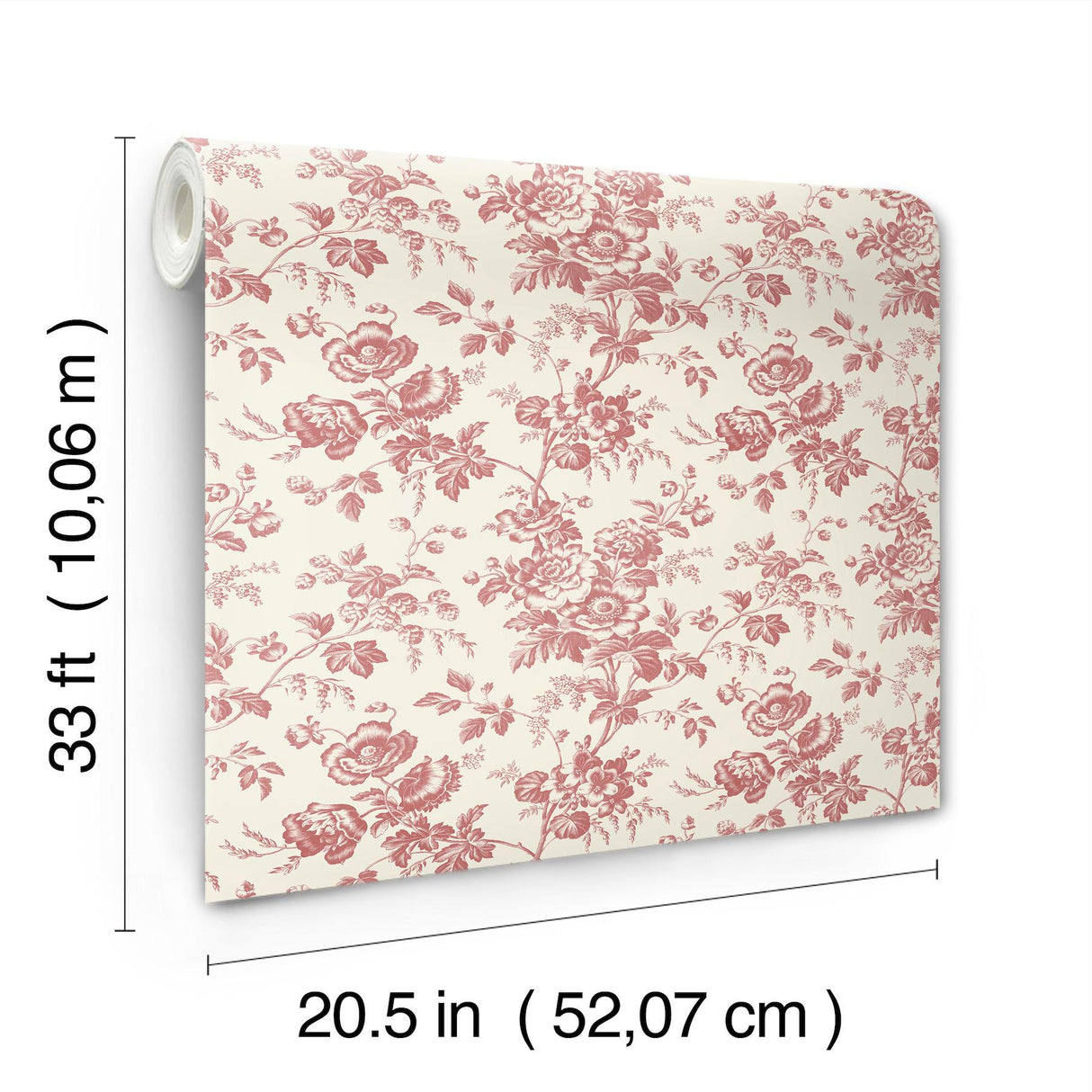 York Wallcoverings Anemone Toile French Red Red Wallpaper