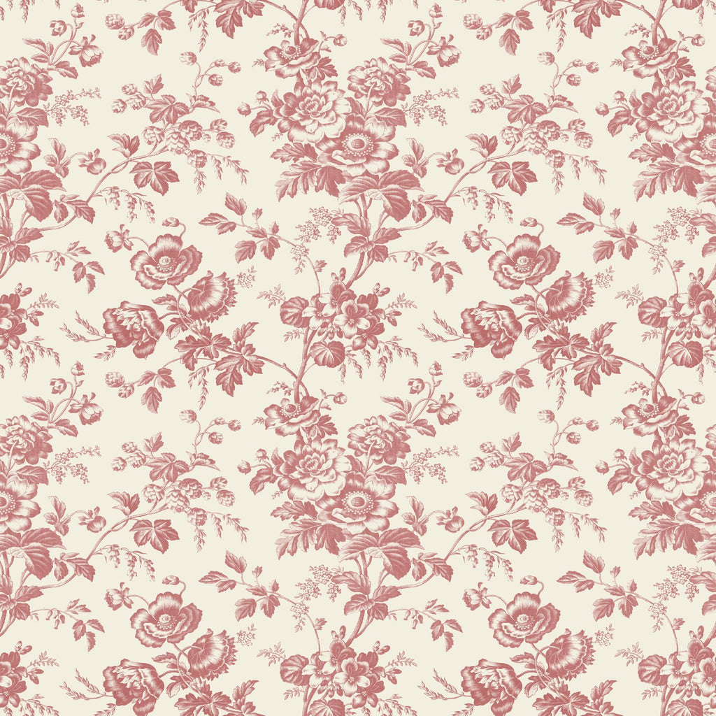 York Wallcoverings Anemone Toile French Red Red Wallpaper