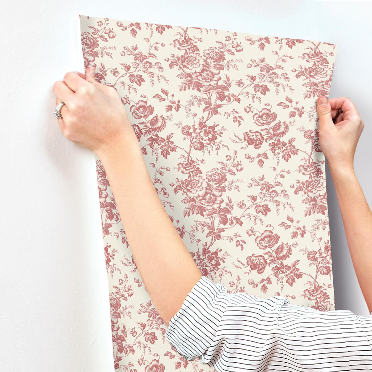 York Wallcoverings Anemone Toile French Red Wallpaper – DecoratorsBest