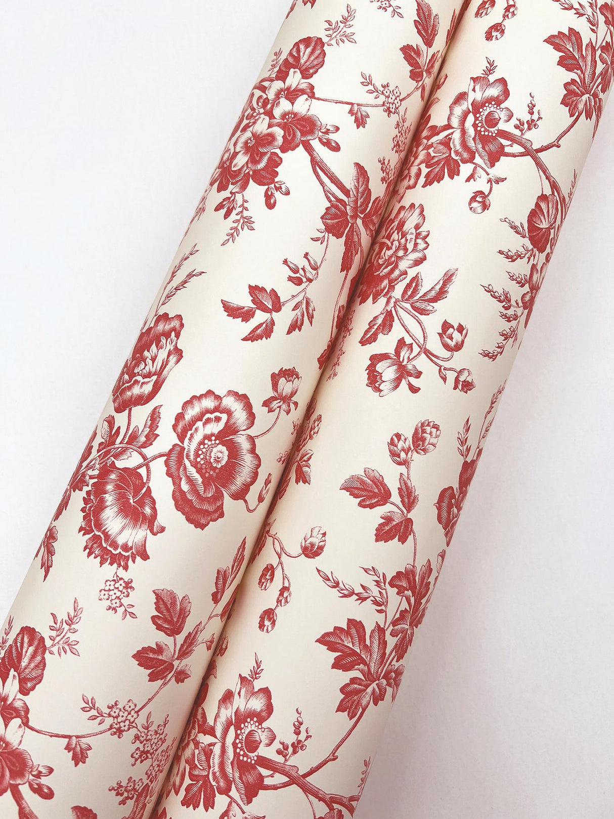 York Wallcoverings Anemone Toile French Red Red Wallpaper