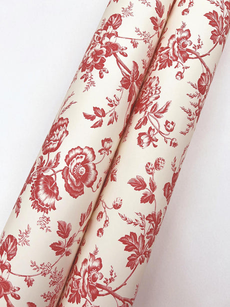 York Wallcoverings Anemone Toile French Red Red Wallpaper