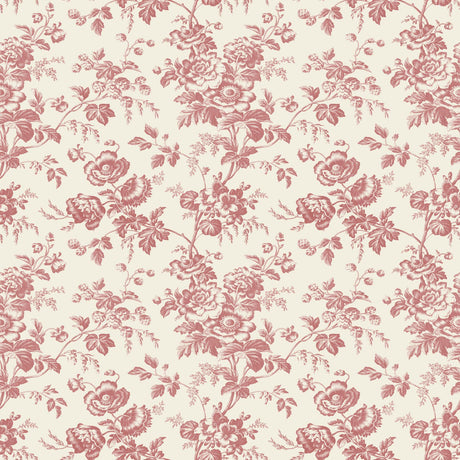 York Wallcoverings Anemone Toile French Red Red Wallpaper