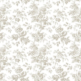 York Wallcoverings Anemone Toile Taupe Beige Wallpaper
