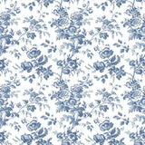 York Wallcoverings Anemone Toile Navy Blue Wallpaper
