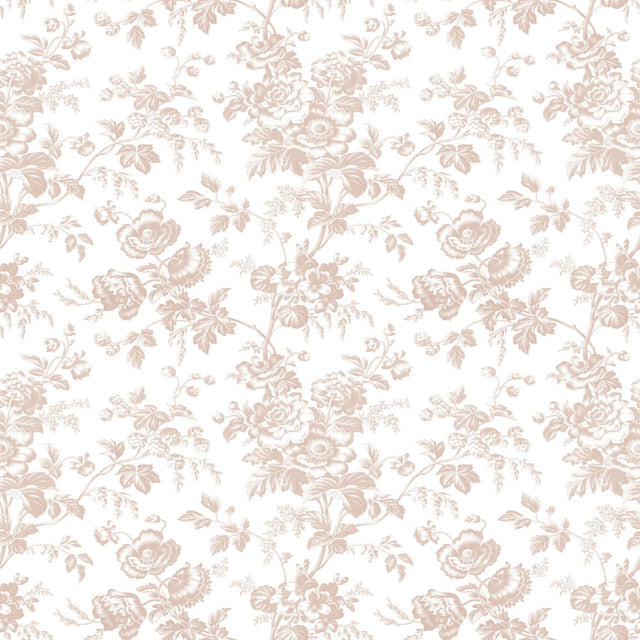 York Wallcoverings Anemone Toile Blush Pink Wallpaper