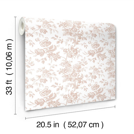 York Wallcoverings Anemone Toile Blush Pink Wallpaper