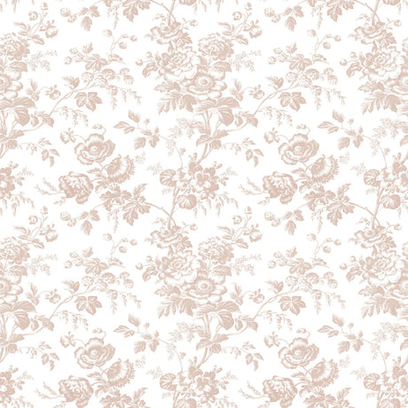 York Wallcoverings Anemone Toile Blush Pink Wallpaper