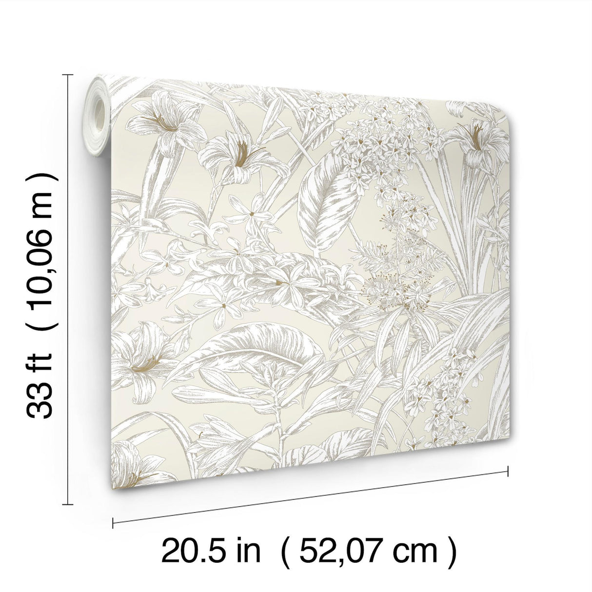 York Wallcoverings Orchid Conservatory Toile Beige And Taupe Beige Wallpaper