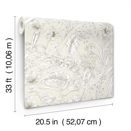 York Wallcoverings Orchid Conservatory Toile Beige And Taupe Beige Wallpaper