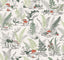 York Wallcoverings Mushroom Garden Toile Red and Green White Wallpaper